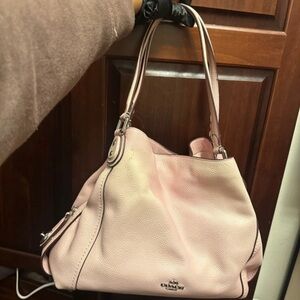 Coach Pebble Leather Shoulder Bag in Blush Pink